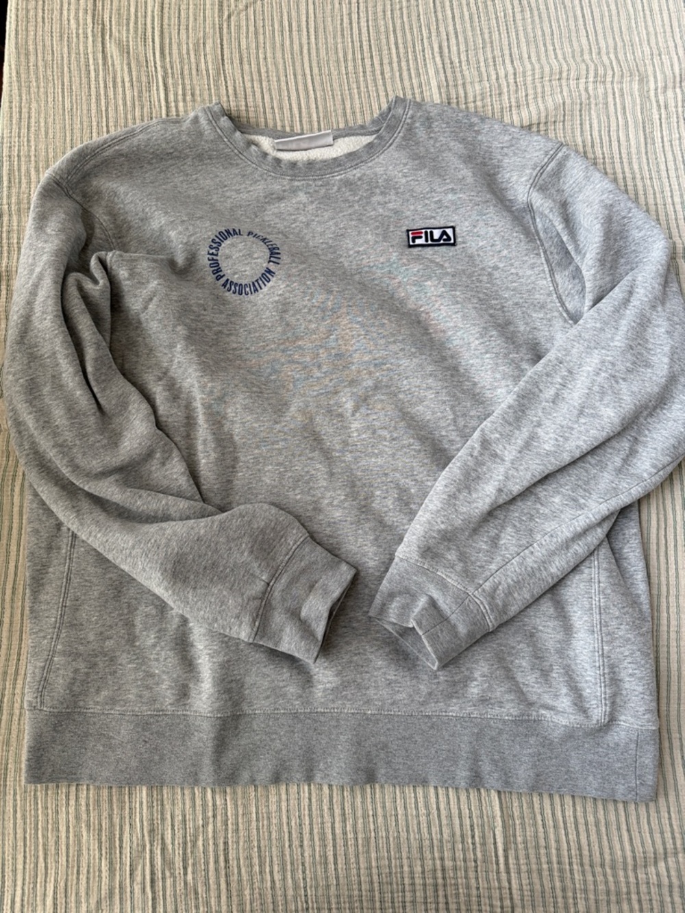 FILA Light Gray Crewneck Sweatshirt Professional Pickleball Association